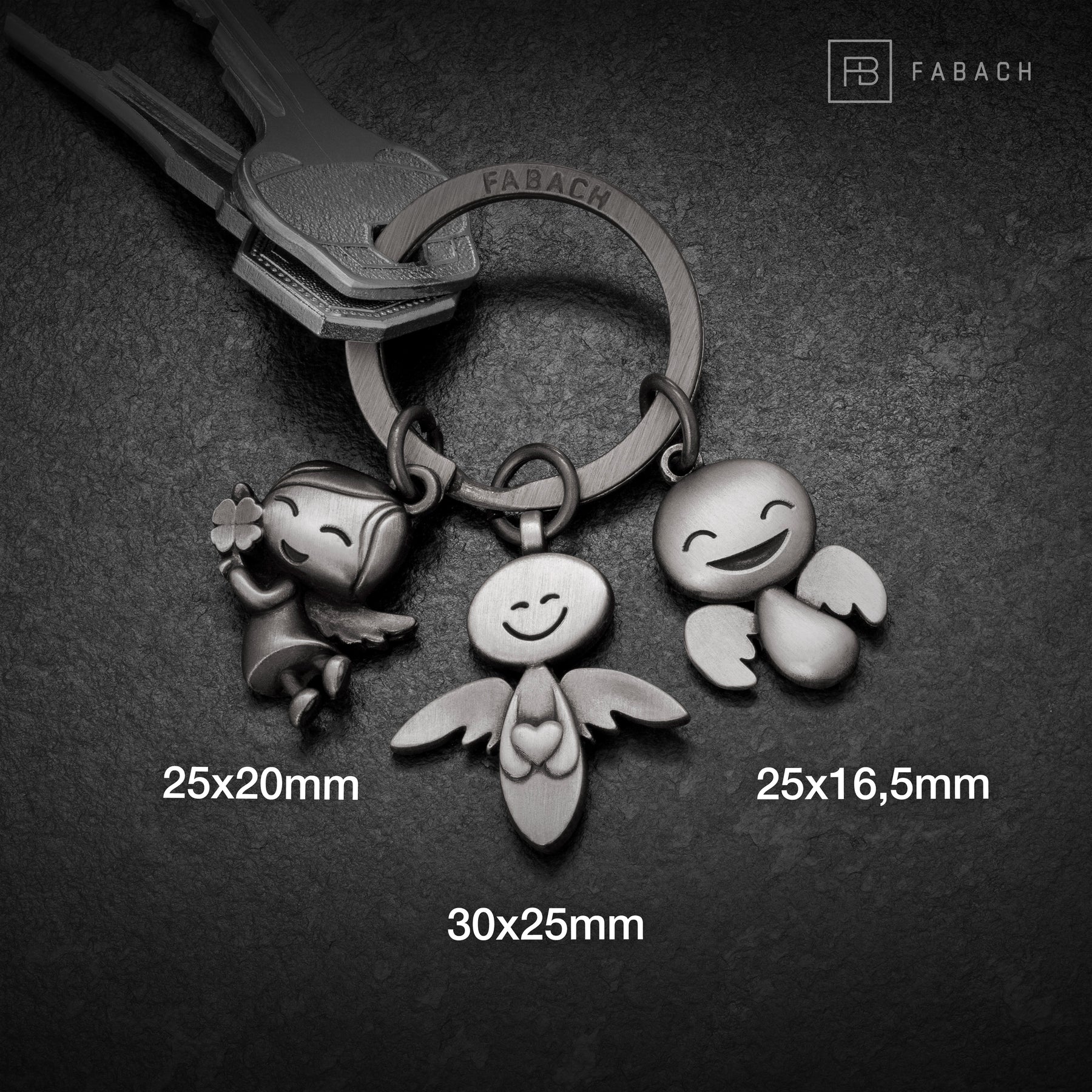 "3 Angels" Guardian Angel Keyring - Angel Lucky Charm - Lucky Angel