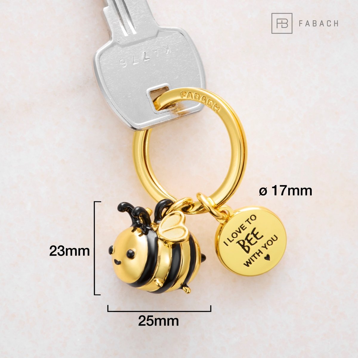 Biene Schlüsselanhänger mit Gravur "I love to bee with you" - Hummel Glücksbringer - FABACH – Die Schlüsselanhänger-Schmiede