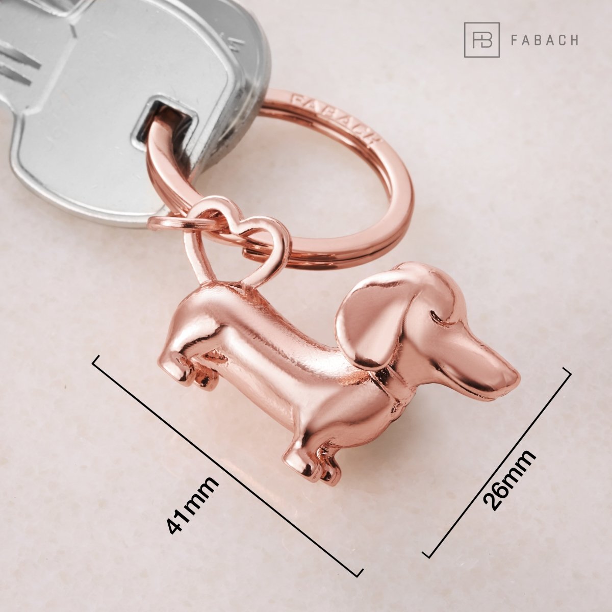 Dackel-Schlüsselanhänger - Süßer Dachshund als Glücksbringer - Geschenk für Dackel Fans - FABACH – Die Schlüsselanhänger-Schmiede