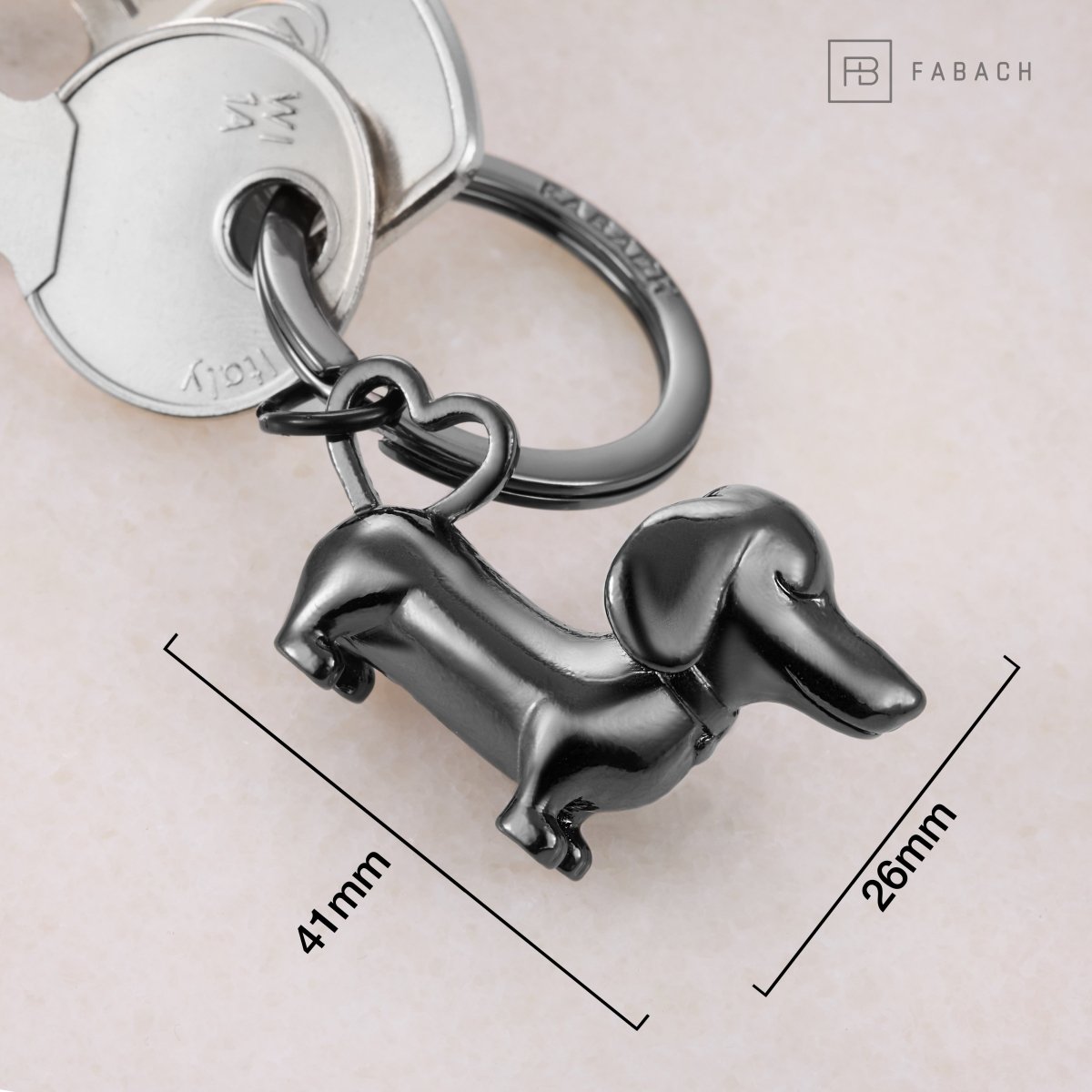 Dackel-Schlüsselanhänger - Süßer Dachshund als Glücksbringer - Geschenk für Dackel Fans - FABACH – Die Schlüsselanhänger-Schmiede