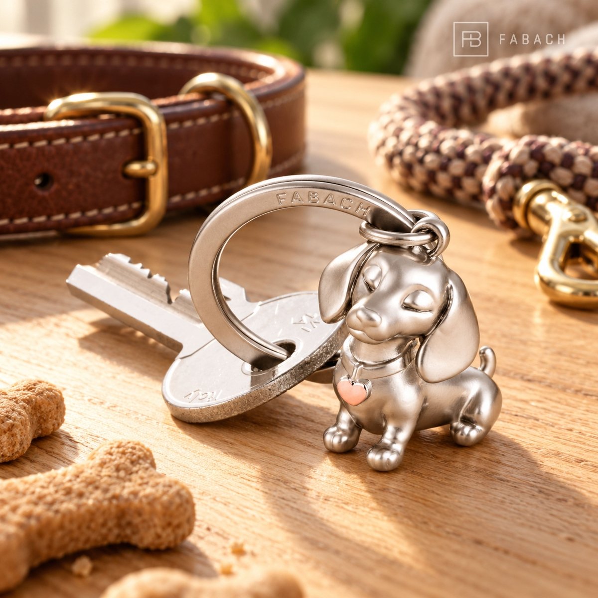 Dackel-Schlüsselanhänger - Süßer Dachshund mit Herz als Glücksbringer - Geschenk für Dackel Fans - FABACH – Die Schlüsselanhänger-Schmiede