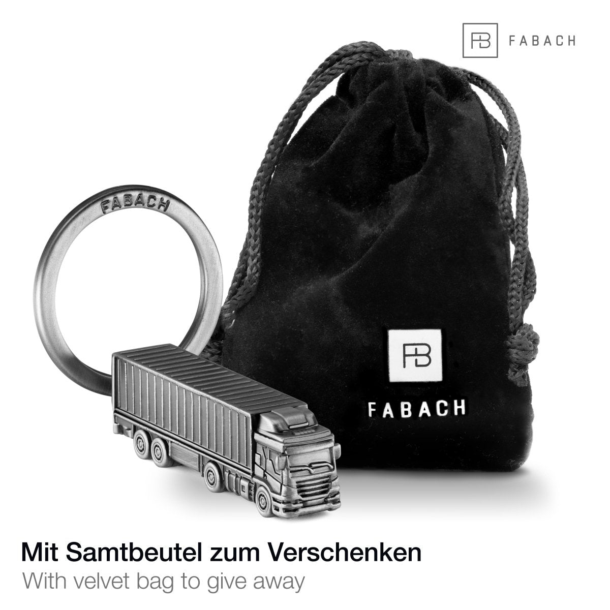 LKW-Schlüsselanhänger - Glücksbringer für Fernfahrer - Fahr-vorsichtig-Geschenk - FABACH – Die Schlüsselanhänger-Schmiede