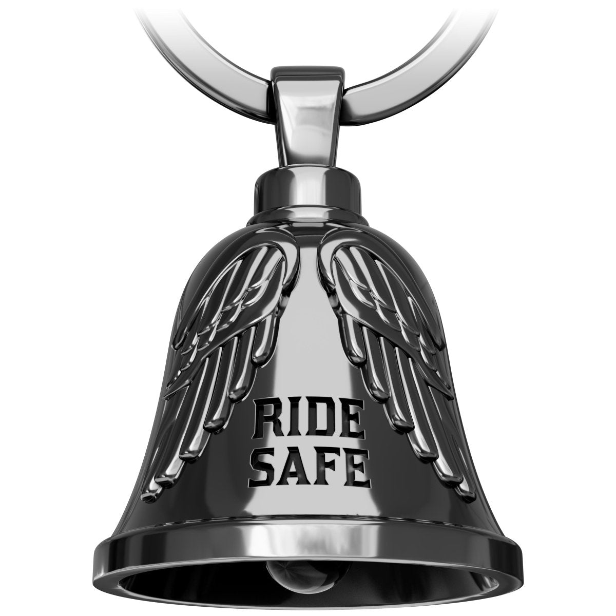 Motorradglocke Schlüsselanhänger - Biker Bell mit Engelsflügeln - Motorrad Schlüsselanhänger - Glücksbringer für Motorradfahrer - FABACH – Die Schlüsselanhänger-Schmiede