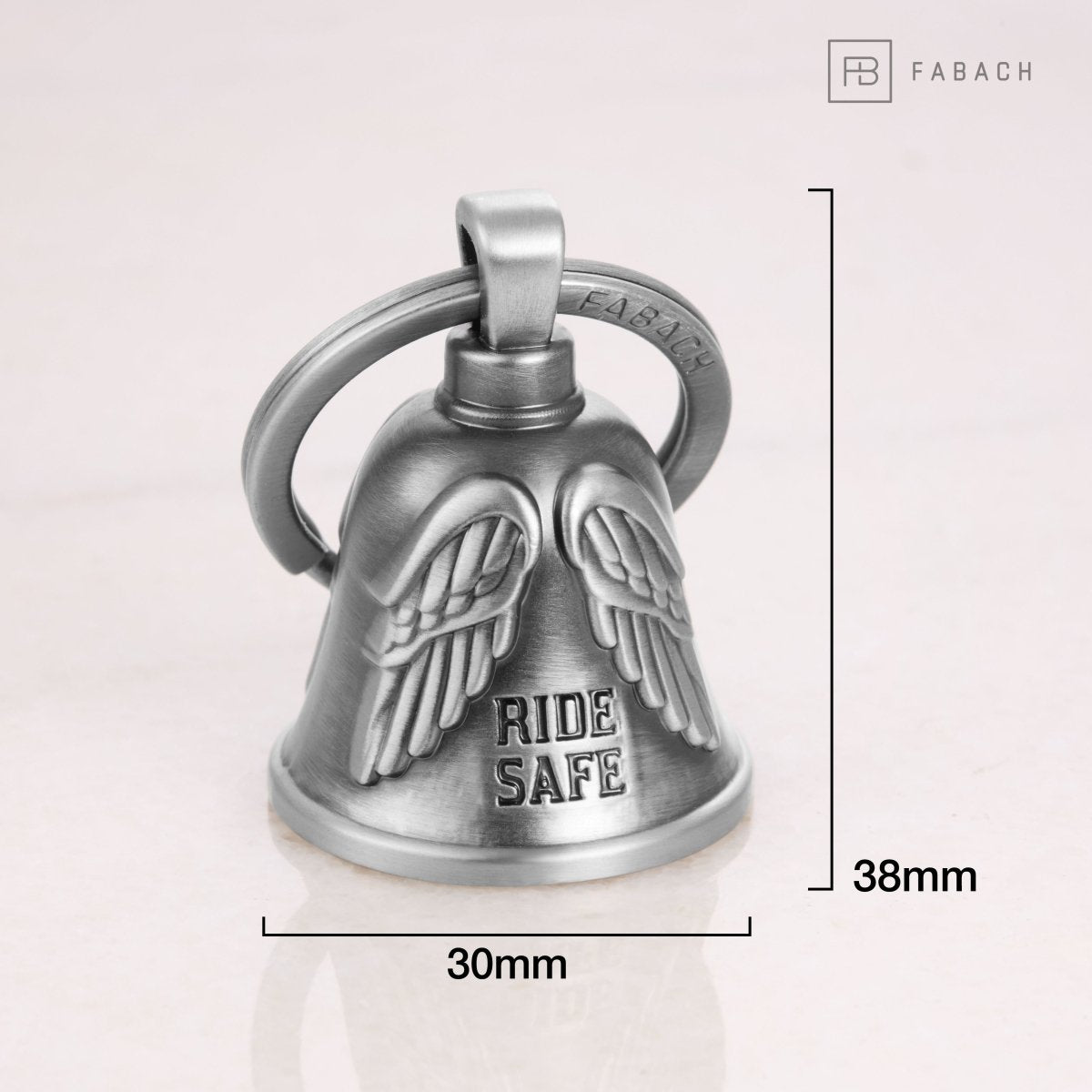 Motorradglocke Schlüsselanhänger - Biker Bell mit Engelsflügeln - Motorrad Schlüsselanhänger - Glücksbringer für Motorradfahrer - FABACH – Die Schlüsselanhänger-Schmiede