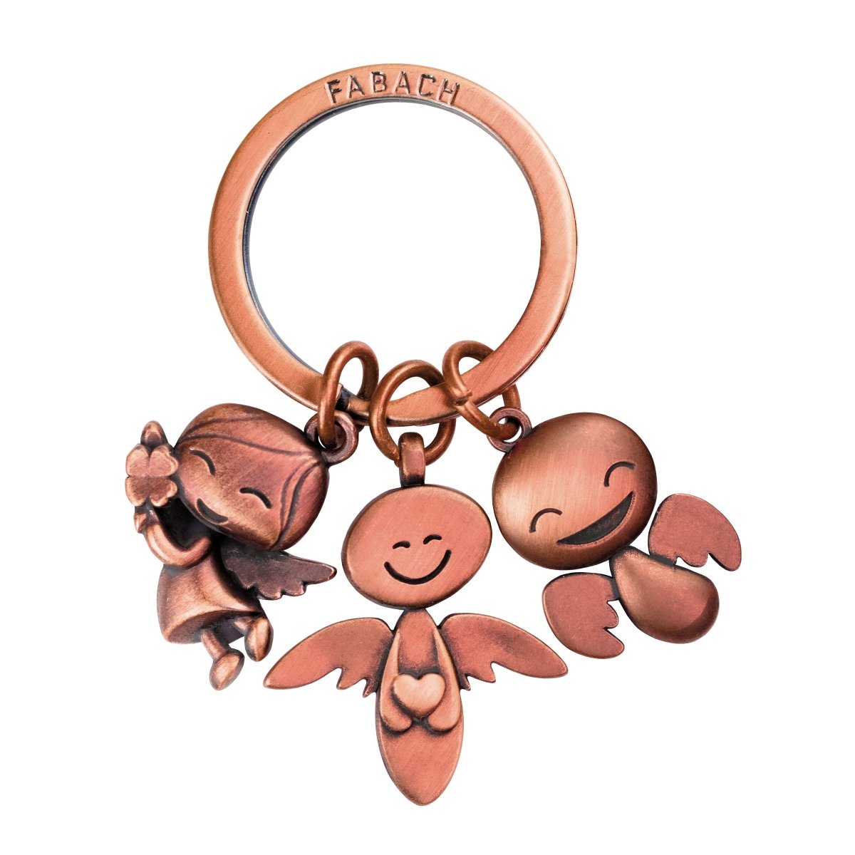 "3 Engel" Schutzengel Schlüsselanhänger - Engel Glücksbringer - Glücksengel - FABACH#Farbe_Antique Roségold