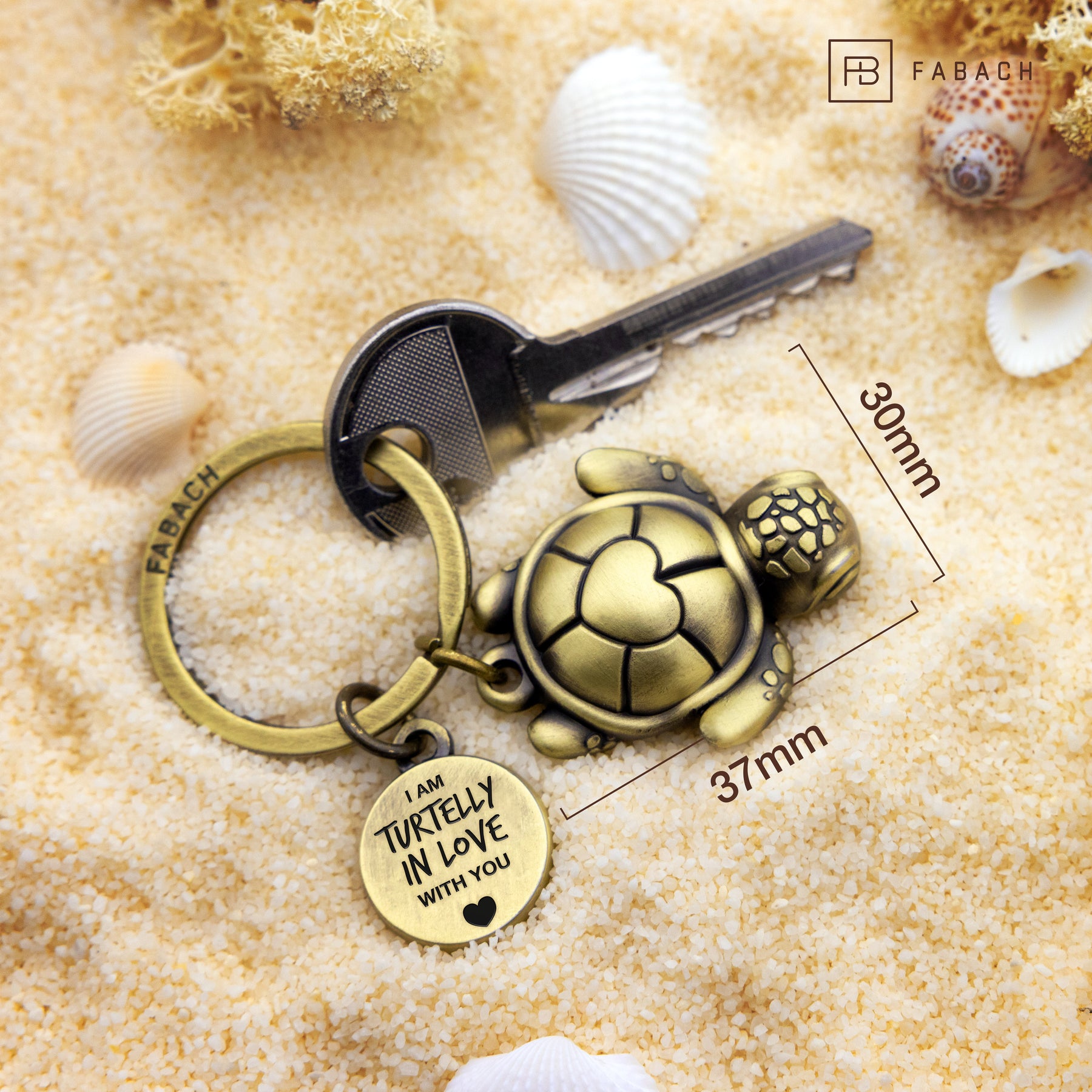 "Turtelly in Love" turtle keychain "Snappy" with engraving - loving lucky charm companion
