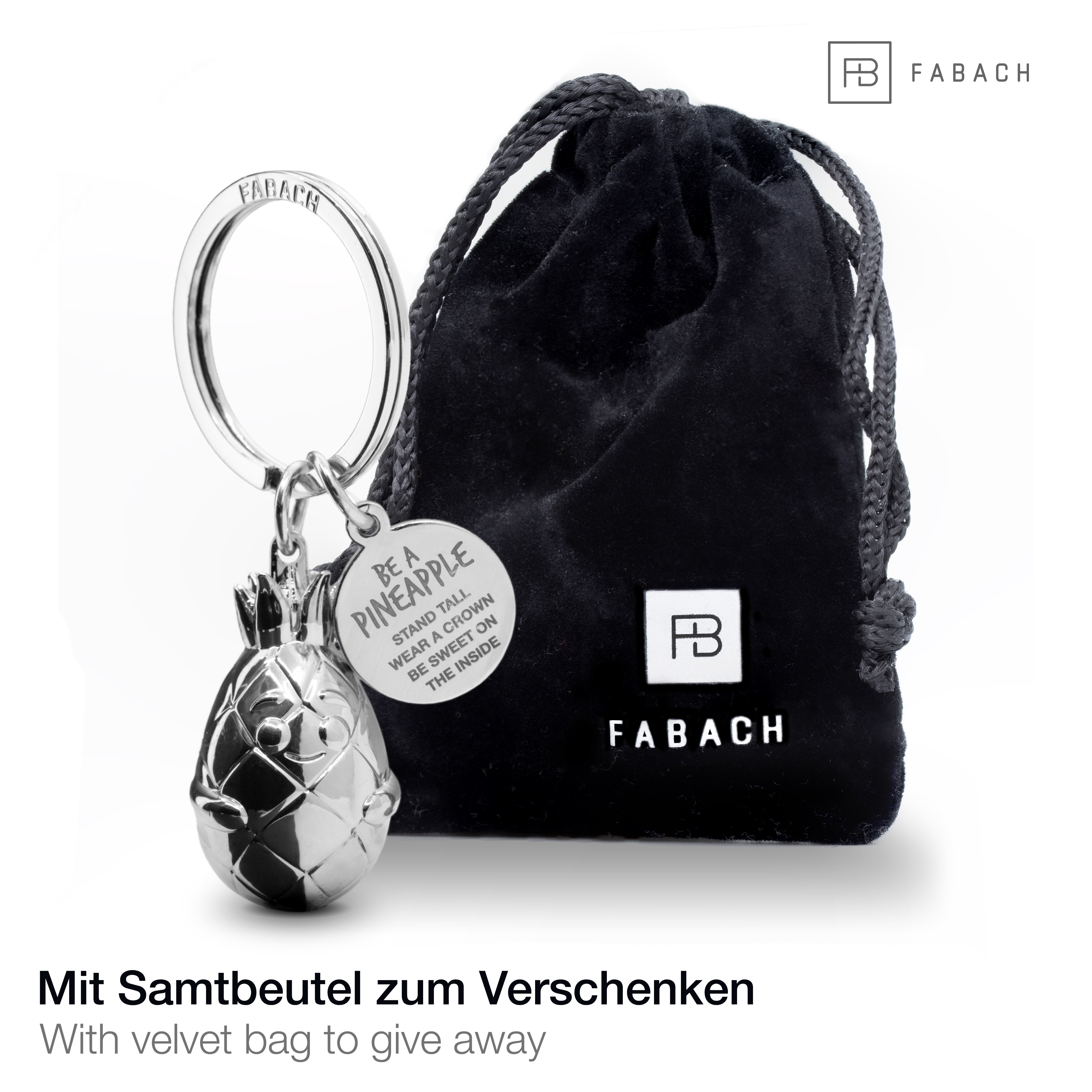 "Be a pineapple" Ananas Schlüsselanhänger "Piny" mit Gravur - Süßer motivierender Glücksbringer#farbe_silber