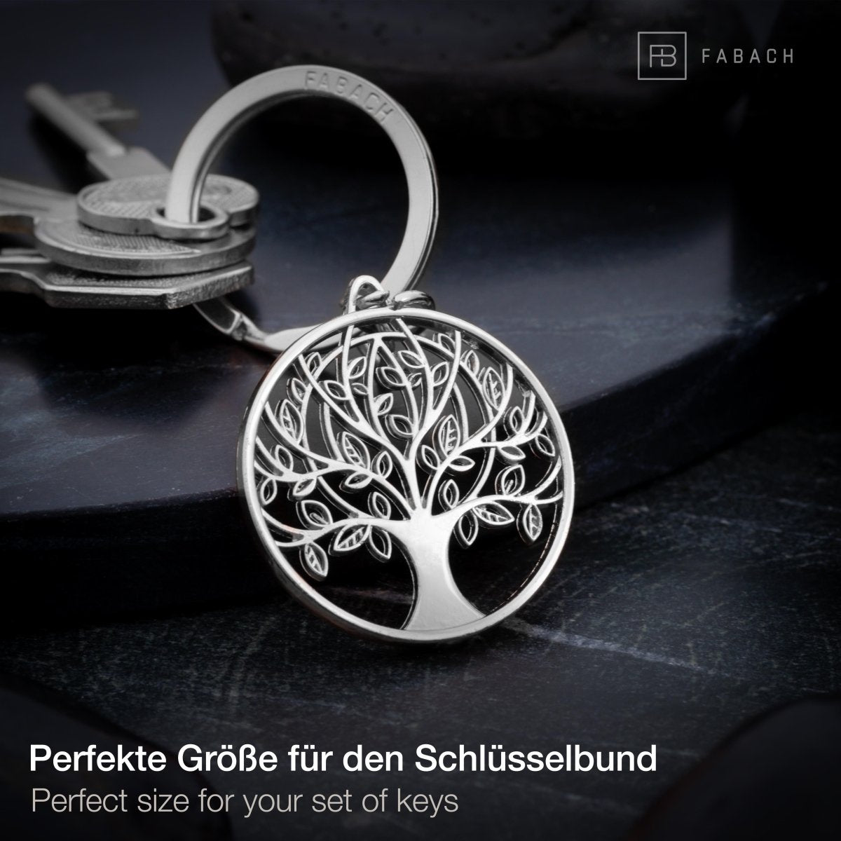 "Autumn" Lebensbaum Schlüsselanhänger - Baum des Lebens Anhänger als Glücksbringer für den Schlüsselbund - FABACH#farbe_silber