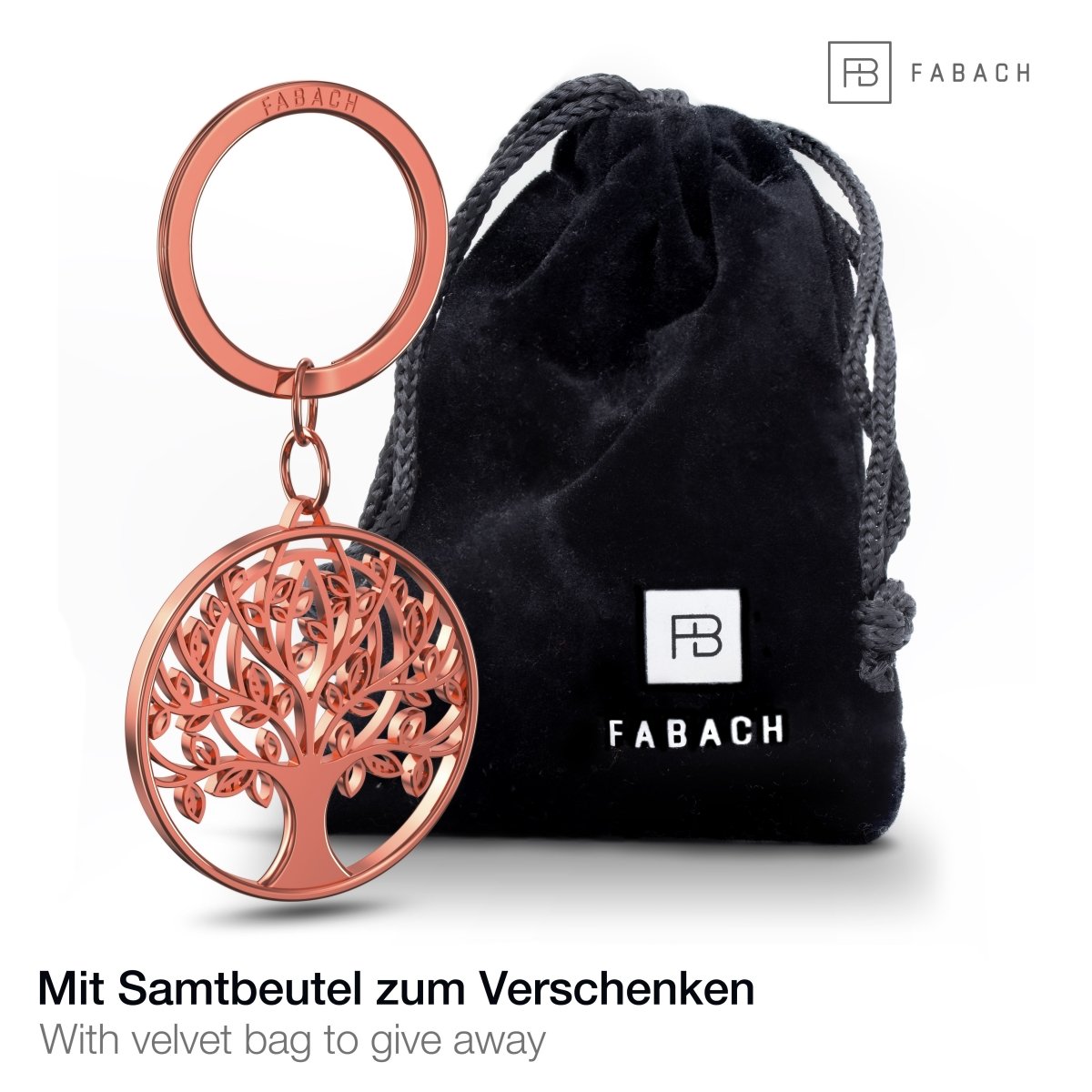 "Autumn" Lebensbaum Schlüsselanhänger - Baum des Lebens Anhänger als Glücksbringer für den Schlüsselbund - FABACH#farbe_roségold