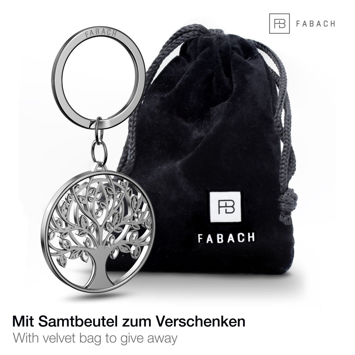 "Autumn" Lebensbaum Schlüsselanhänger - Baum des Lebens Anhänger als Glücksbringer für den Schlüsselbund - FABACH#farbe_silber