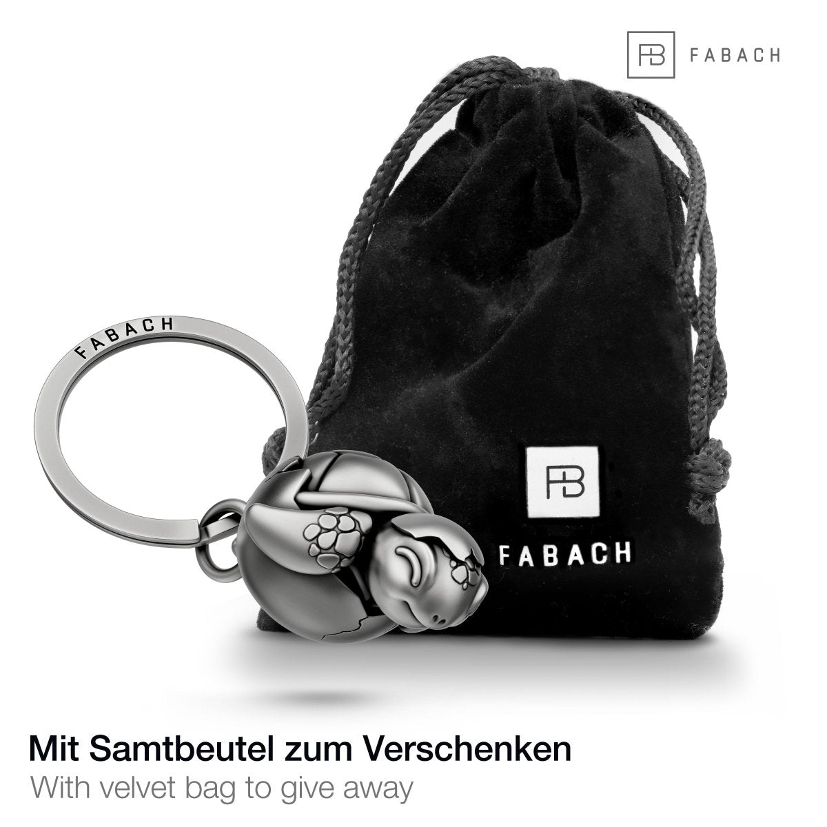 Baby Schildkröte Schlüsselanhänger "Shelly" mit Herz - Glücksbringer Geschenk für Paare Partner Frau Kind - FABACH#Farbe_Antique Silber