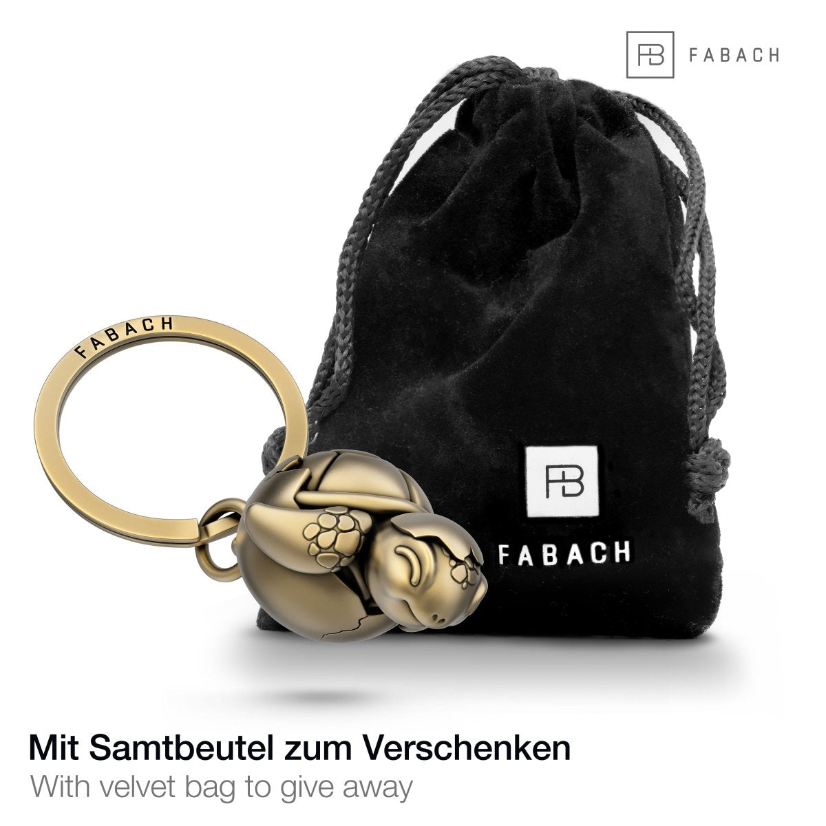 Baby Schildkröte Schlüsselanhänger "Shelly" mit Herz - Glücksbringer Geschenk für Paare Partner Frau Kind - FABACH#Farbe_Antique Bronze