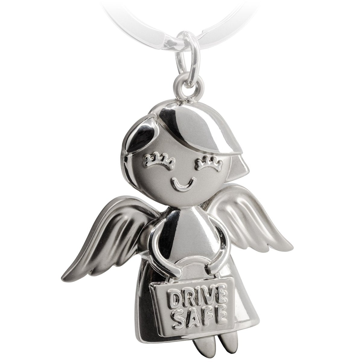 Emmy Schutzengel Schlüsselanhänger Fahr vorsichtig - Auto Glücksbringer  Engel mit Botschaft Drive Safe