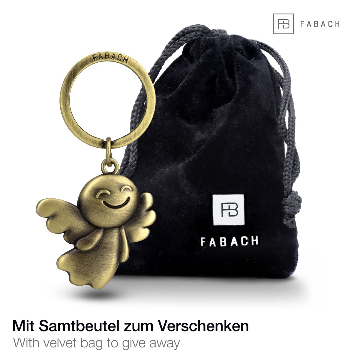 "Fly" Guardian Angel Keyring - Angel Lucky Charm Driver Travel - Angel Pendant
