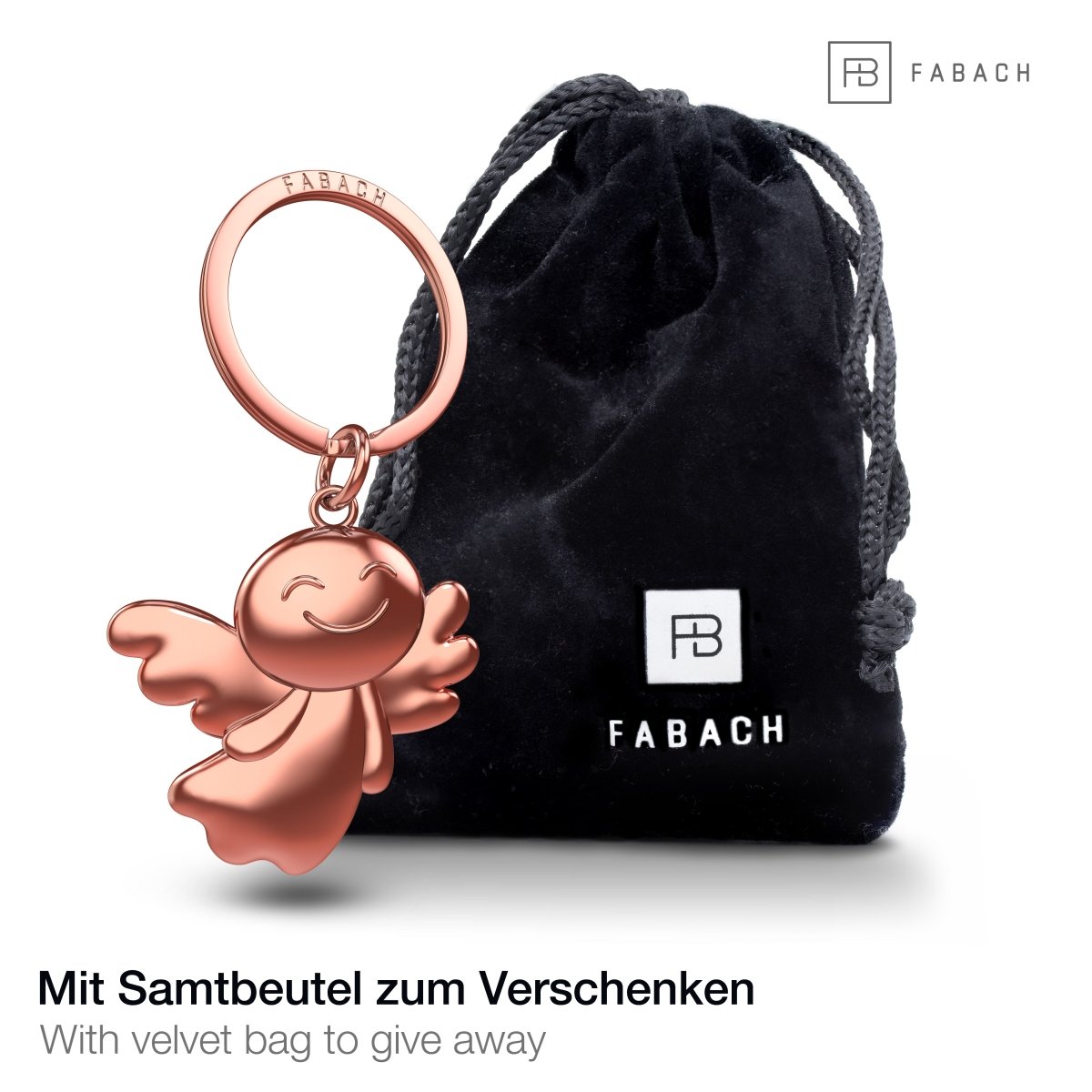 "Fly" Schutzengel Schlüsselanhänger - Engel Glücksbringer - FABACH#farbe_roségold