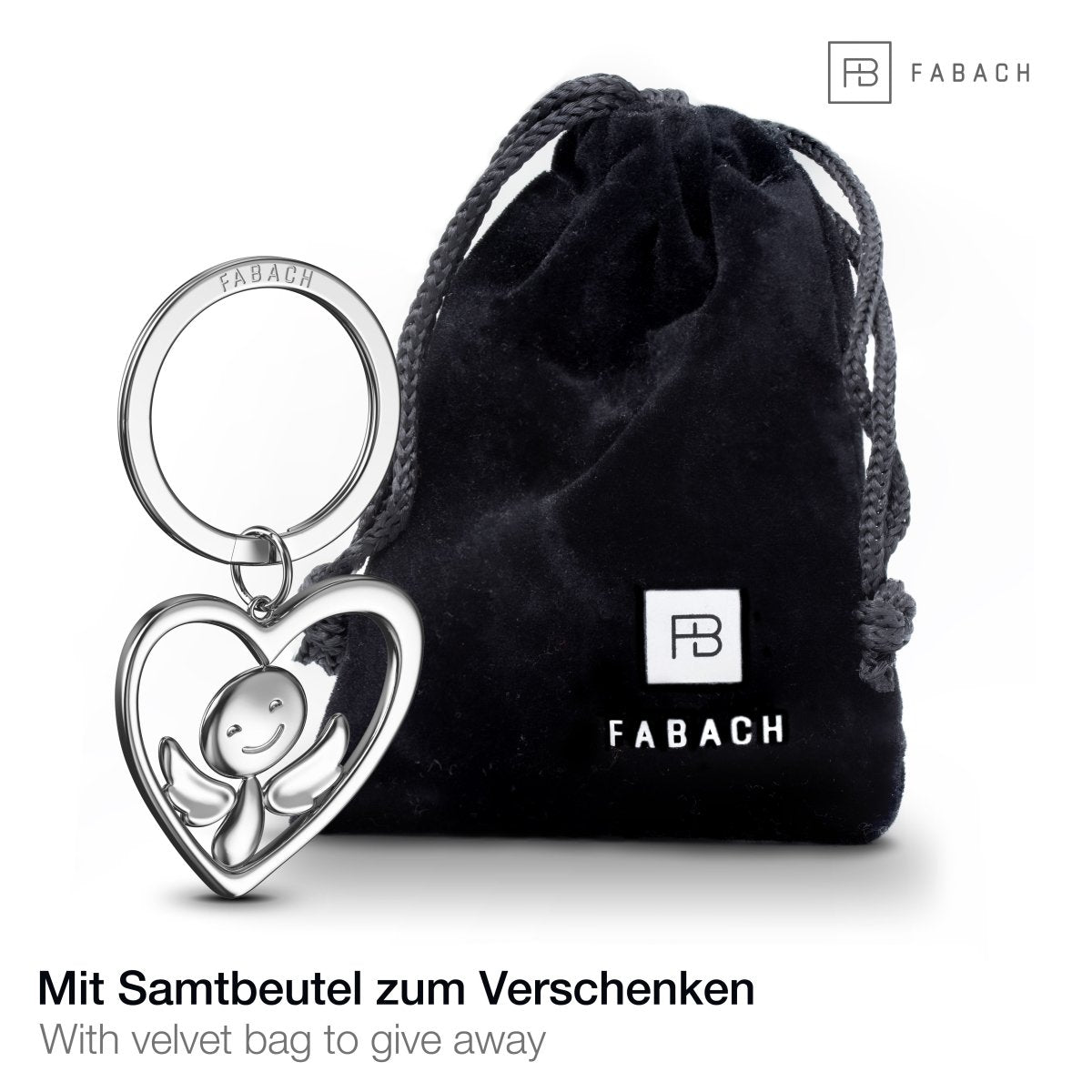 "Furfur im Herz" Schutzengel Schlüsselanhänger - Engel Glücksbringer - FABACH#farbe_silber