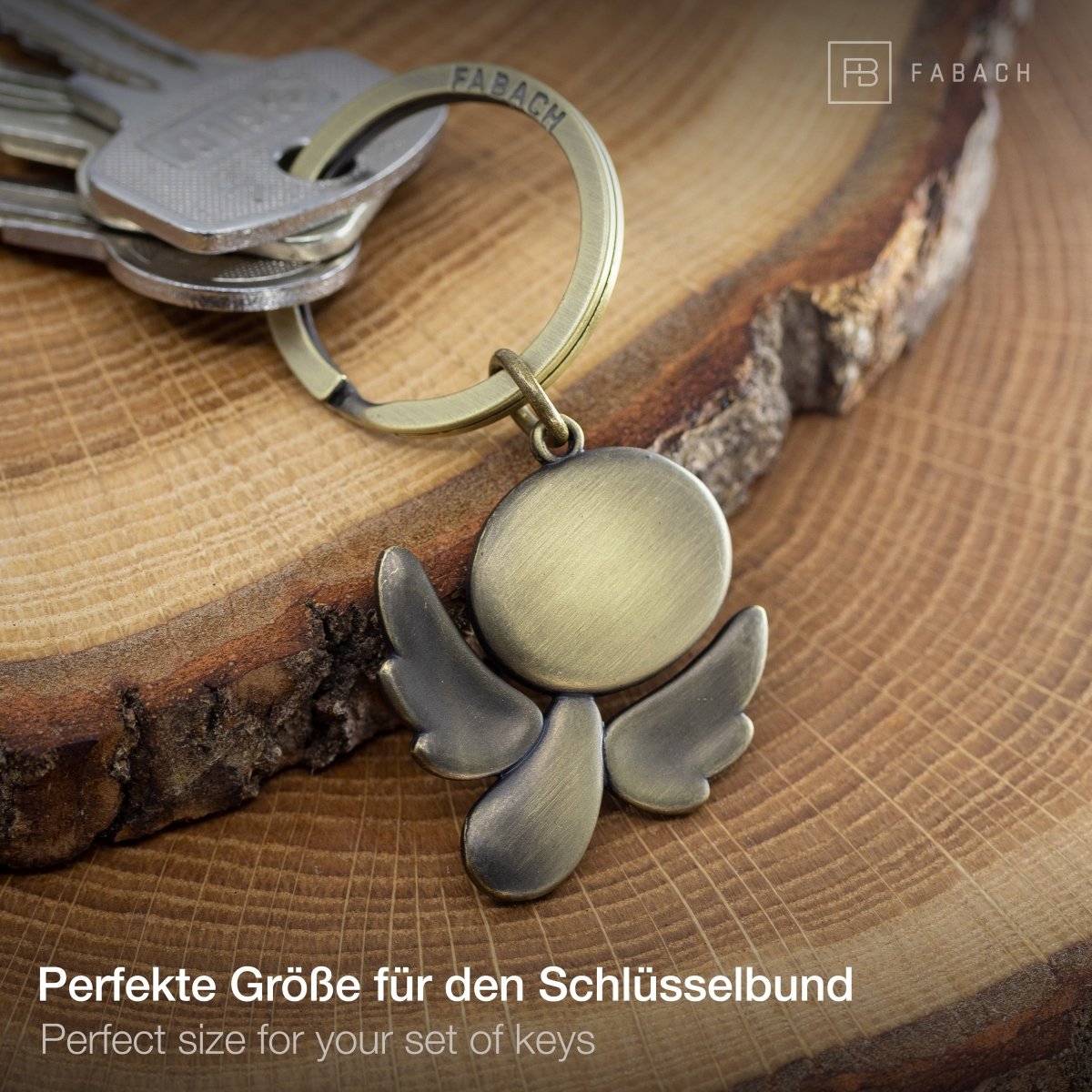 "Furfur" Schutzengel Schlüsselanhänger - Engel Glücksbringer - FABACH#farbe_antique bronze