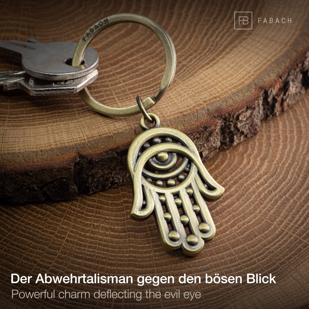 "Hamsa" Hand Fatimas Schlüsselanhänger Amulett - Hand der Fatima Talisman - Abwehr böses Auge - FABACH#farbe_antique bronze