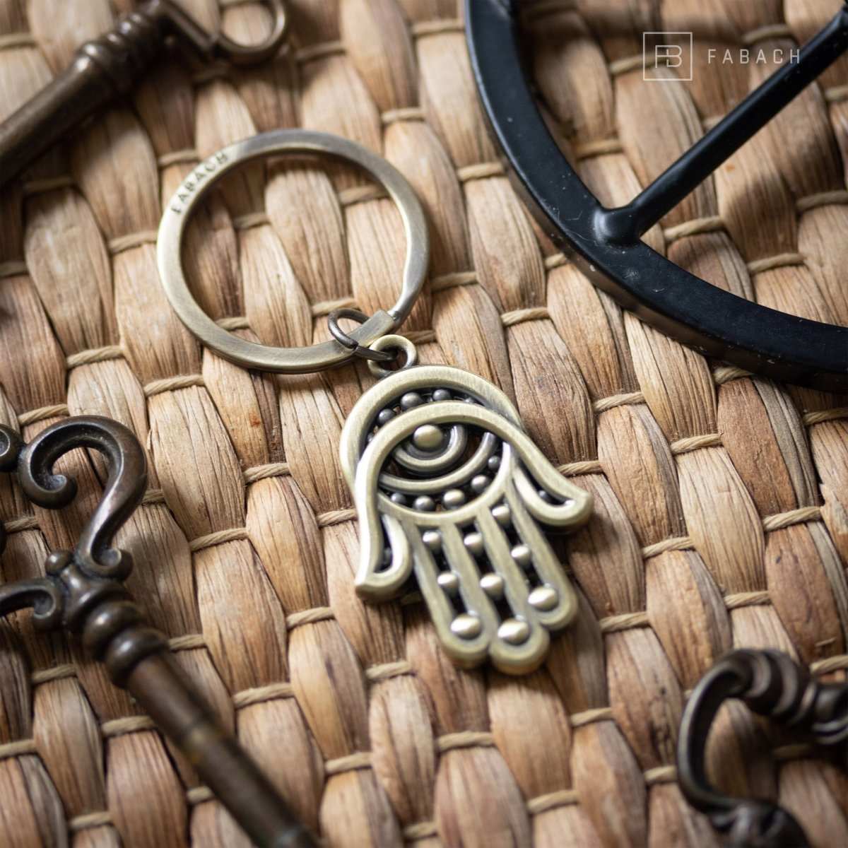 "Hamsa" Hand Fatimas Schlüsselanhänger Amulett - Hand der Fatima Talisman - Abwehr böses Auge - FABACH