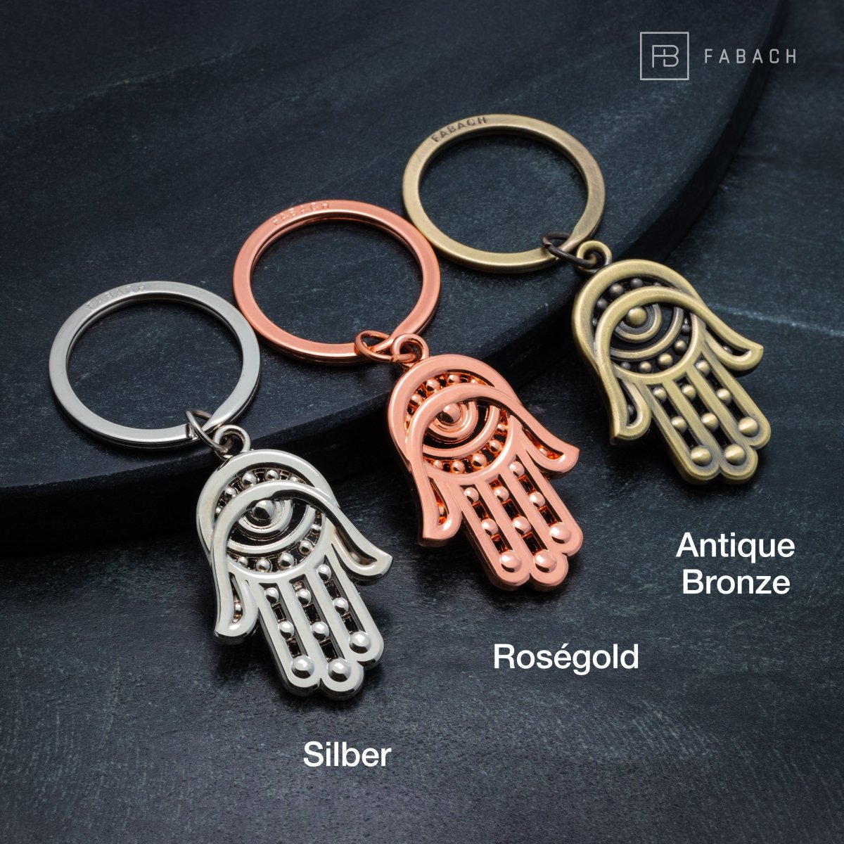 "Hamsa" Hand Fatimas Schlüsselanhänger Amulett - Hand der Fatima Talisman - Abwehr böses Auge - FABACH