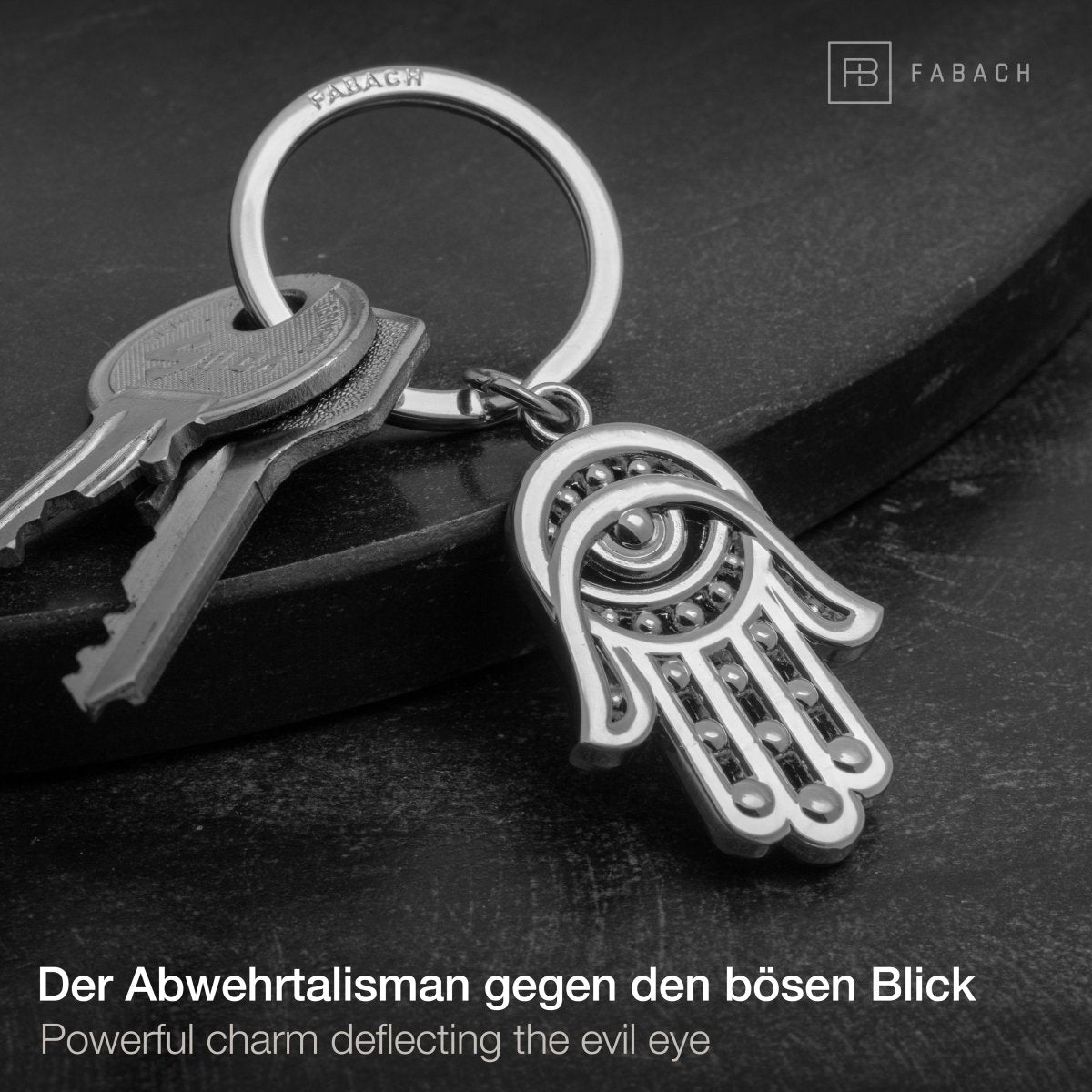 "Hamsa" Hand Fatimas Schlüsselanhänger Amulett - Hand der Fatima Talisman - Abwehr böses Auge - FABACH#farbe_silber