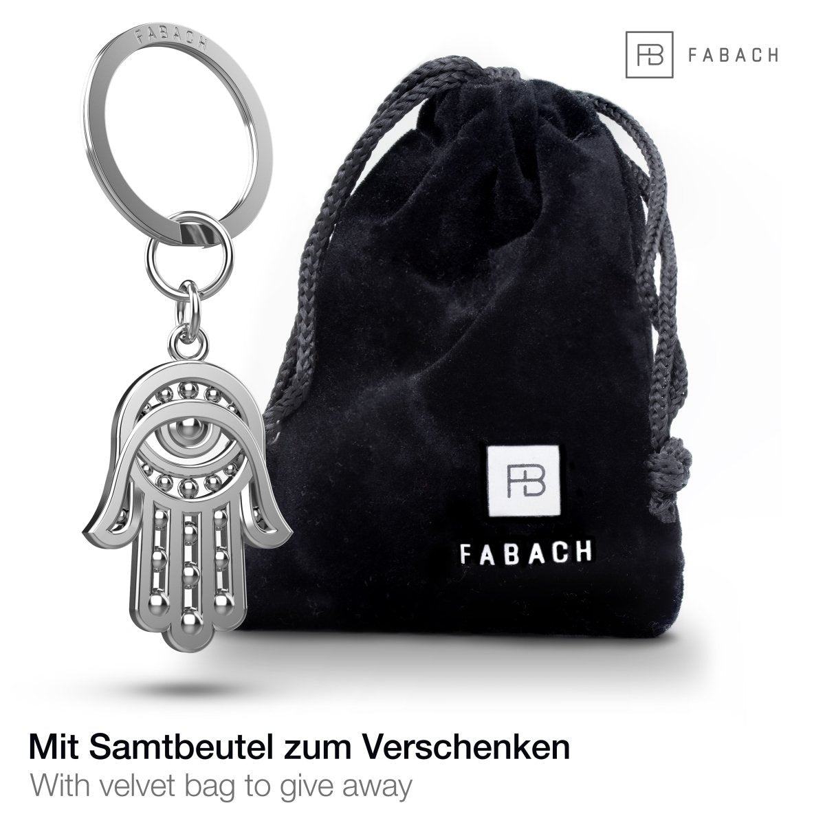 "Hamsa" Hand Fatimas Schlüsselanhänger Amulett - Hand der Fatima Talisman - Abwehr böses Auge - FABACH#farbe_silber