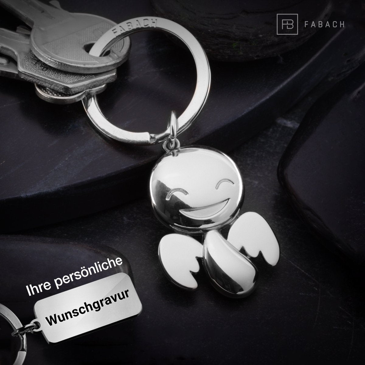 Porte-clés ange gardien "Happy" - porte-bonheur ange