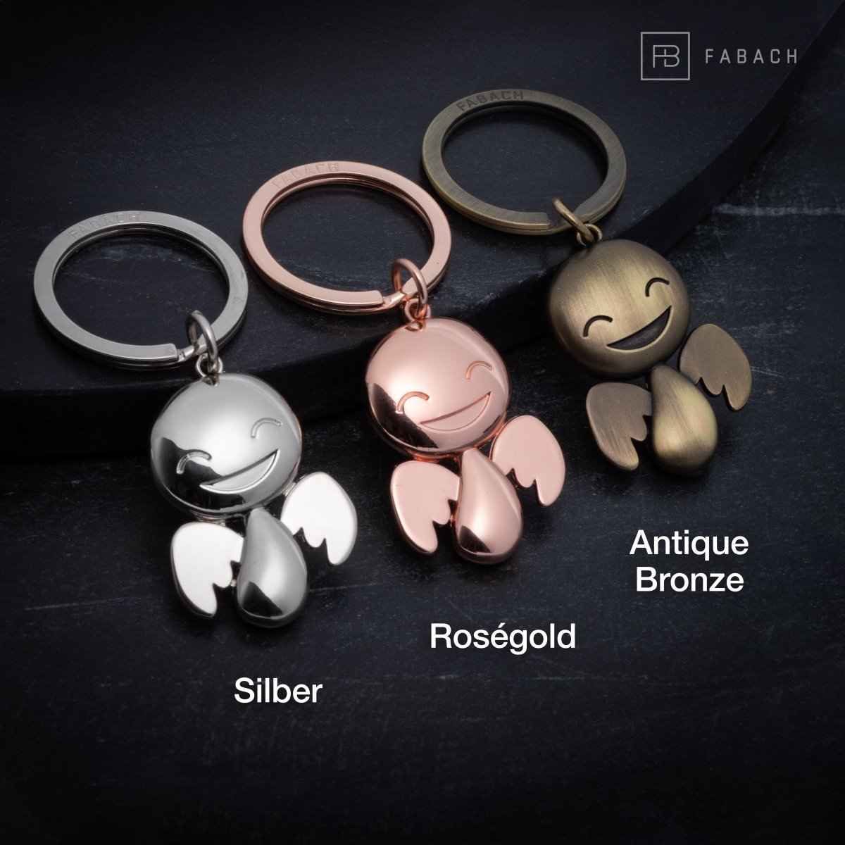 Porte-clés ange gardien "Happy" - porte-bonheur ange