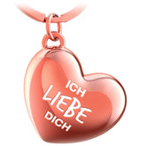 Herz Schlüsselanhänger mit Gravur - "Ich liebe dich" - Glücksbringer Geschenk für Partner Freundin Ehefrau - FABACH#farbe_roségold