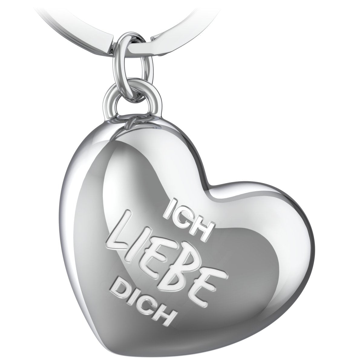 Herz Schlüsselanhänger mit Gravur - "Ich liebe dich" - Glücksbringer Geschenk für Partner Freundin Ehefrau - FABACH#farbe_silber
