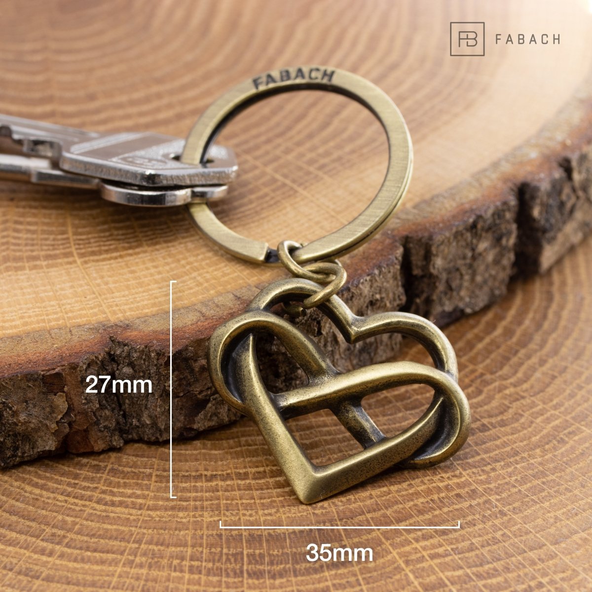 "Infinite Love" Herz Schlüsselanhänger mit Unendlichkeitszeichen - Unendlichkeit Anhänger mit Herz - FABACH#farbe_antique bronze