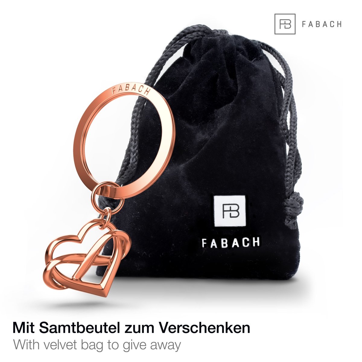 "Infinite Love" Herz Schlüsselanhänger mit Unendlichkeitszeichen - Unendlichkeit Anhänger mit Herz - FABACH#farbe_roségold