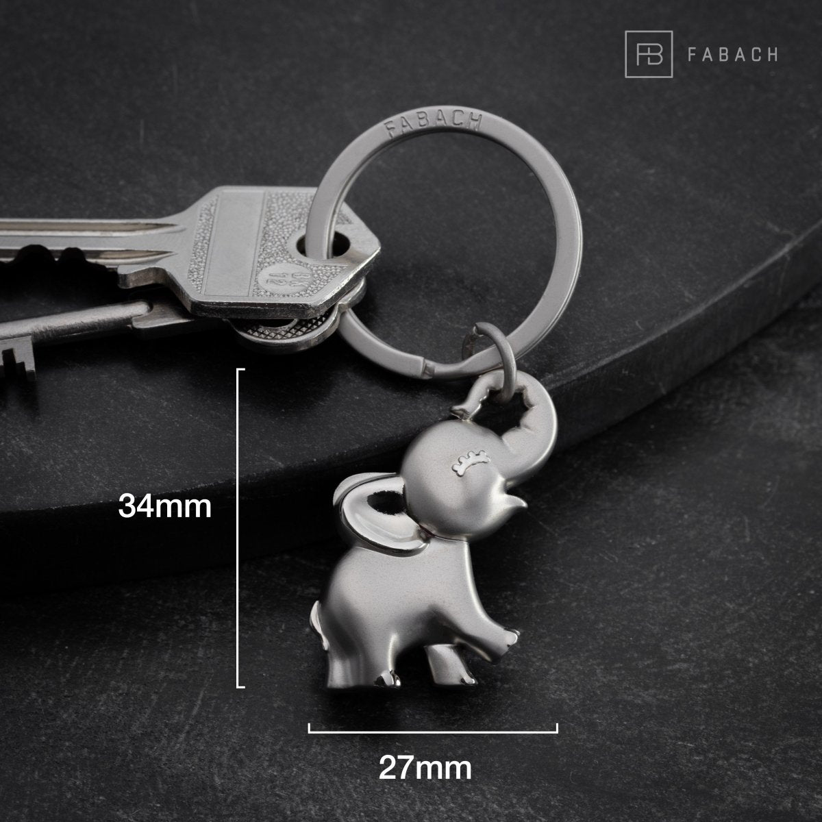 "Jumbo" Elefant Schlüsselanhänger - Süßer Baby Elefant Anhänger - Glücksbringer und Geschenk für Elefanten-Liebhaber - FABACH#farbe_silber
