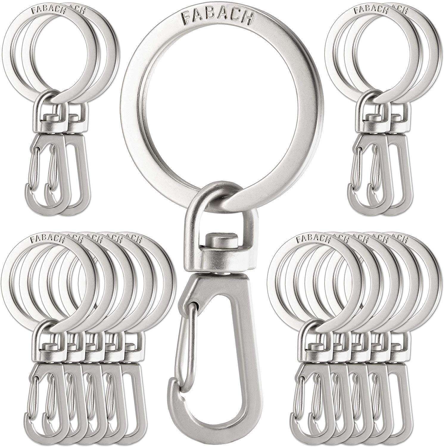 Carabiner keychain with 360 degree rotating key ring