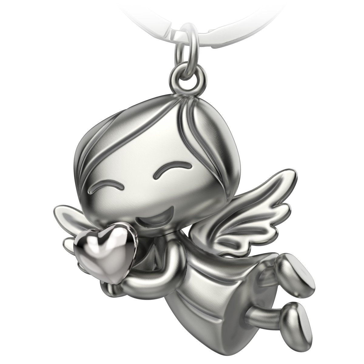 "Lucky" guardian angel keychain - angel lucky charm - lucky angel with heart