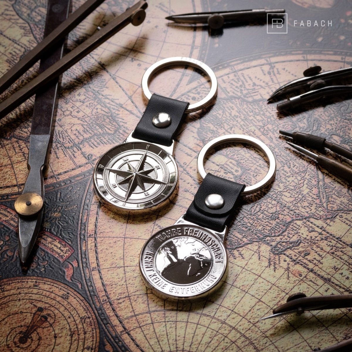 "Northstar" Kompass & Welt Schlüsselanhänger "Wahre Freundschaft" Anhänger - Geschenk für beste Freundin, besten Freund