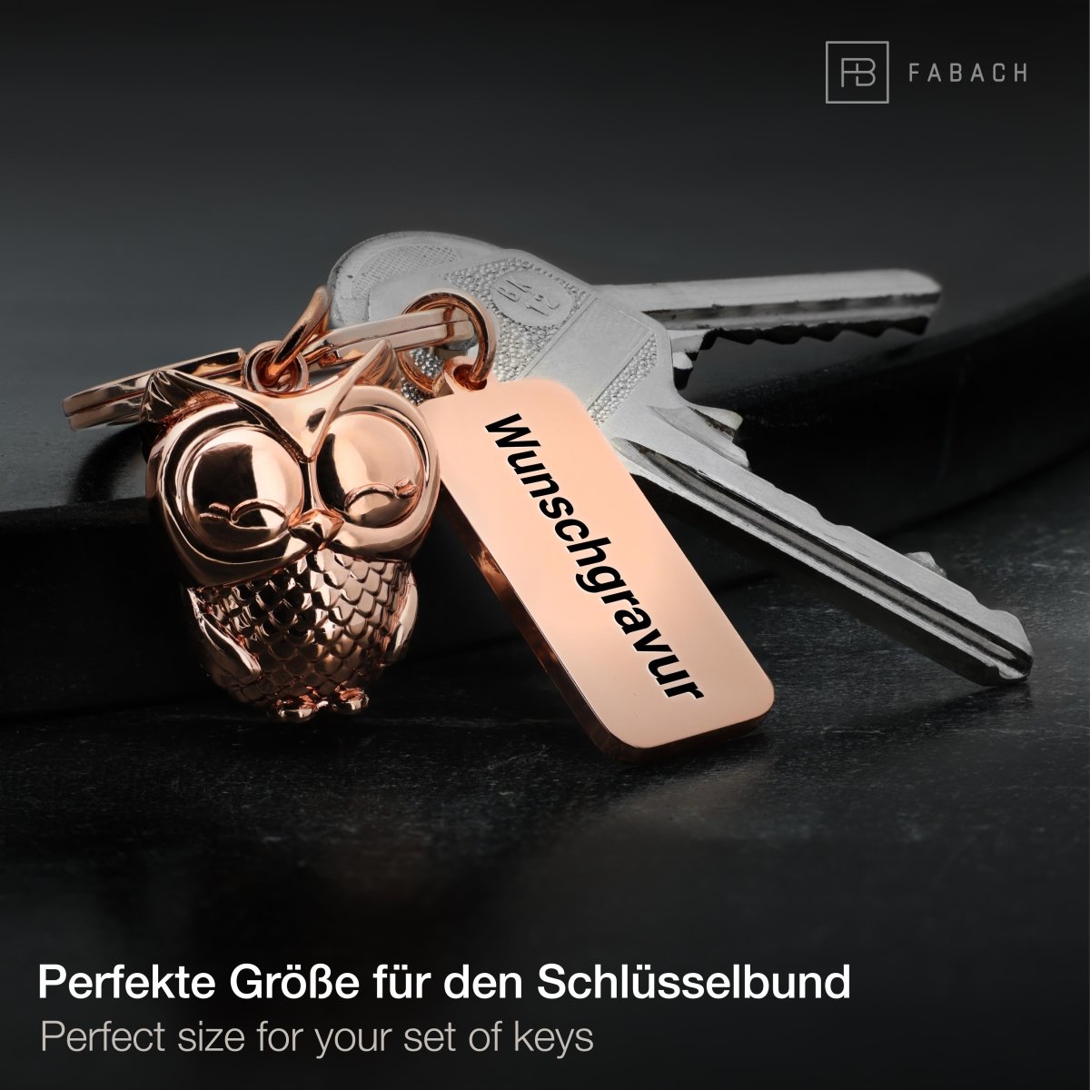 "Owl be there" Eule Schlüsselanhänger "Owly" mit Gravur - Süße Eule Glücksbringer