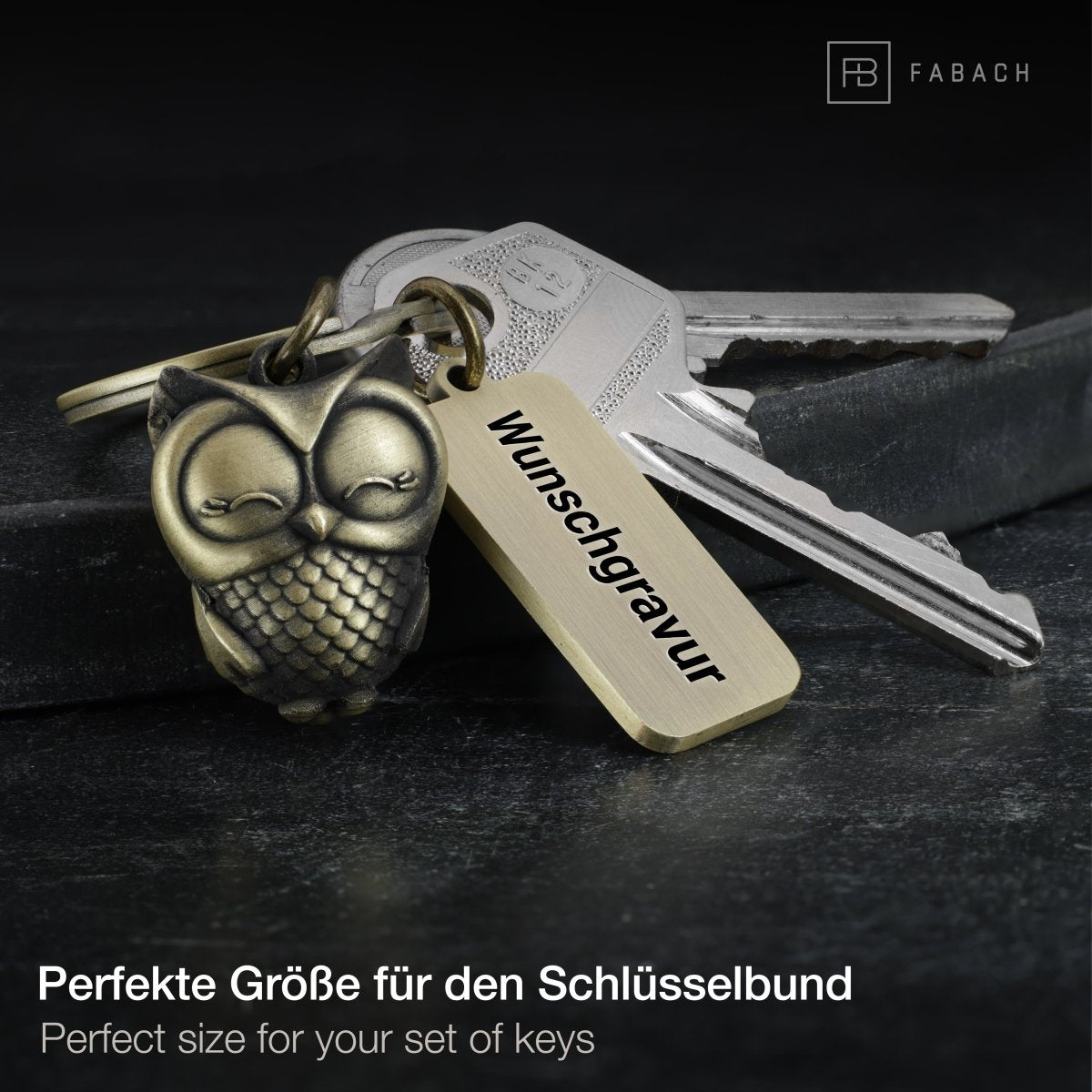 "Owl be there" Eule Schlüsselanhänger "Owly" mit Gravur - Süße Eule Glücksbringer