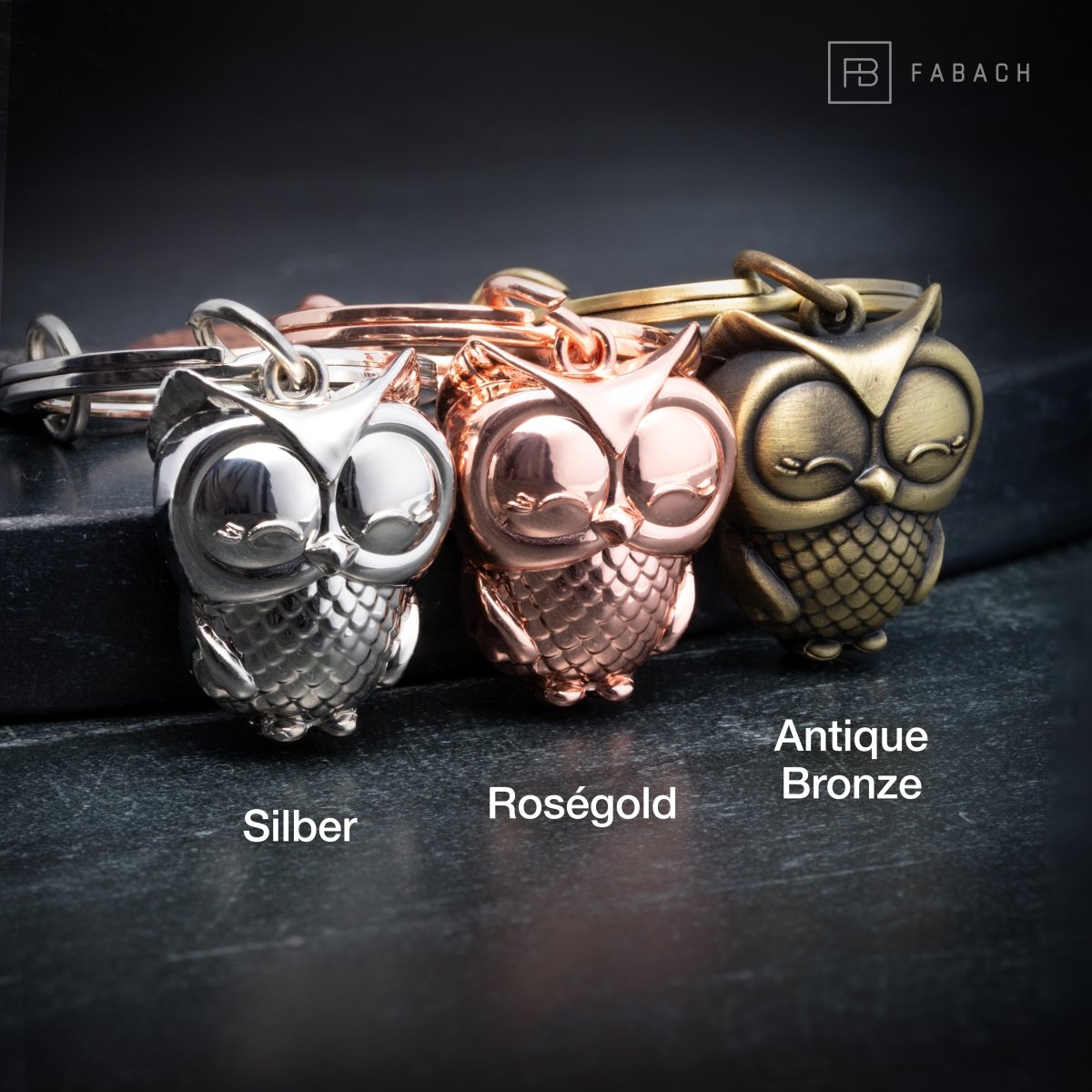 "Whenever you need me, OWL be there" Eule Schlüsselanhänger "Owly" mit Gravur - Süße Eule Glücksbringer - FABACH