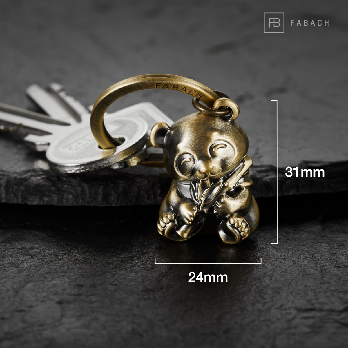 Panda Bär Schlüsselanhänger "Tao" - Süßer Glücksbringer - Geschenk für Panda Bär Liebhaber - FABACH#Farbe_Antique Bronze