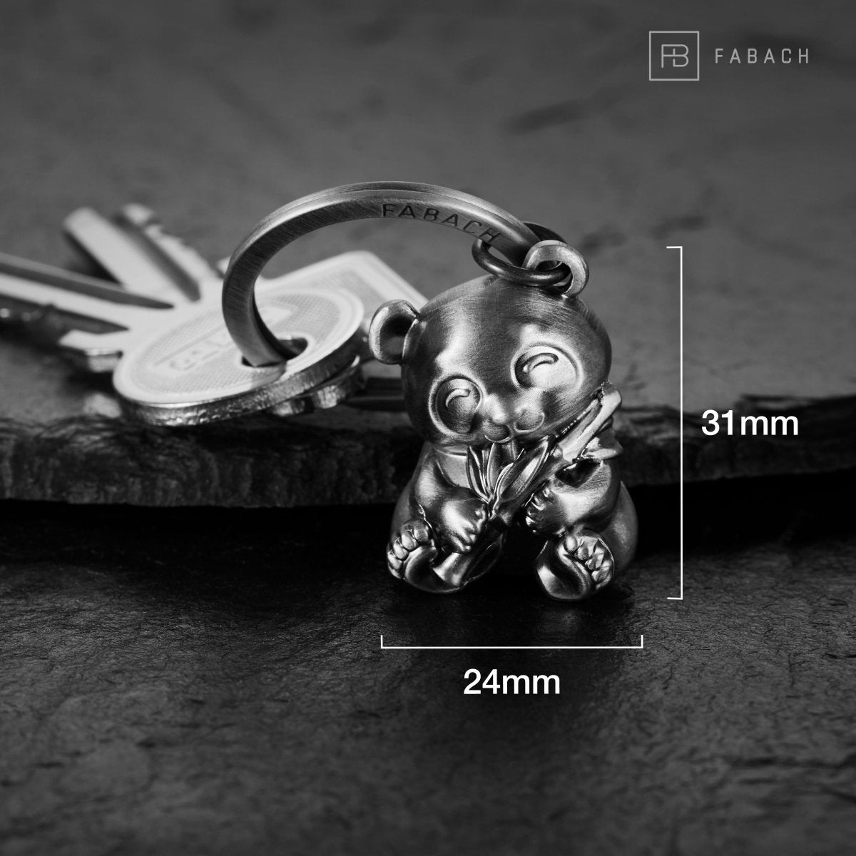 Panda Bär Schlüsselanhänger "Tao" - Süßer Glücksbringer - Geschenk für Panda Bär Liebhaber - FABACH#Farbe_Antique Silber