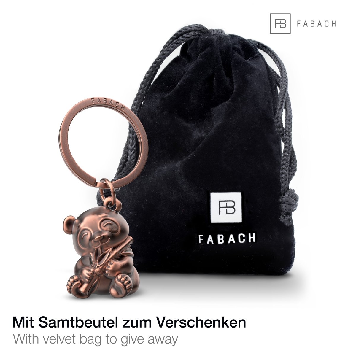 Panda Bär Schlüsselanhänger "Tao" - Süßer Glücksbringer - Geschenk für Panda Bär Liebhaber - FABACH#Farbe_Antique Roségold