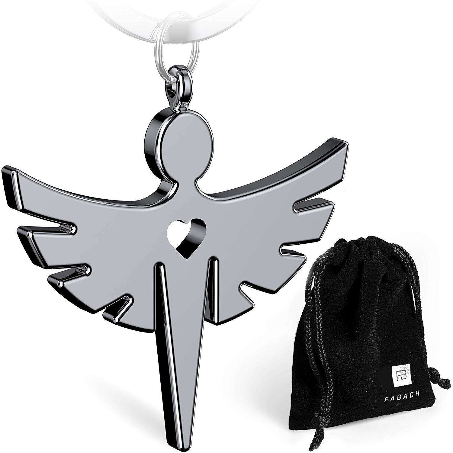 Porte-clés ange gardien "Fabiel" avec coeur - porte-bonheur ange