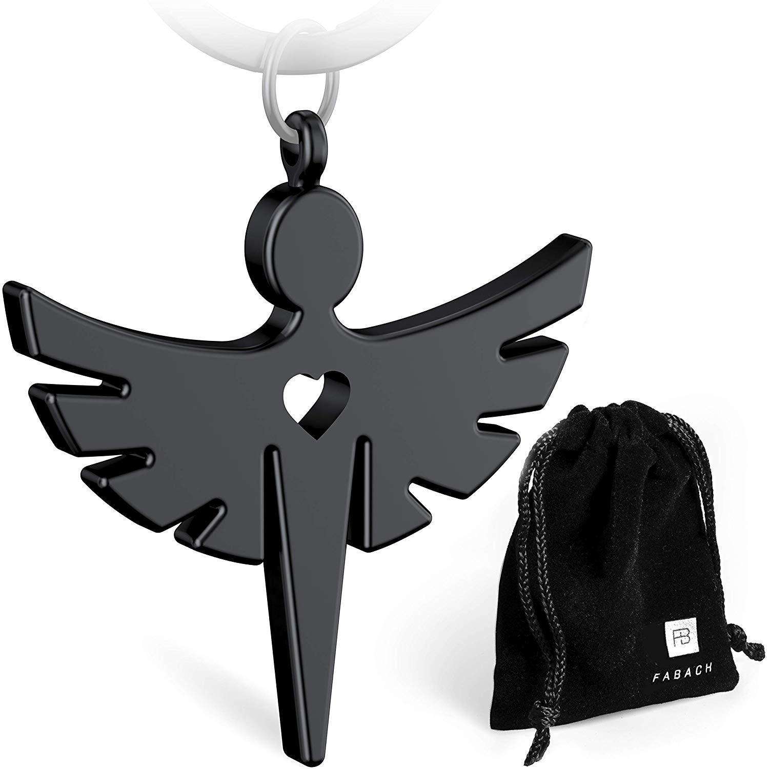 Porte-clés ange gardien "Fabiel" avec coeur - porte-bonheur ange