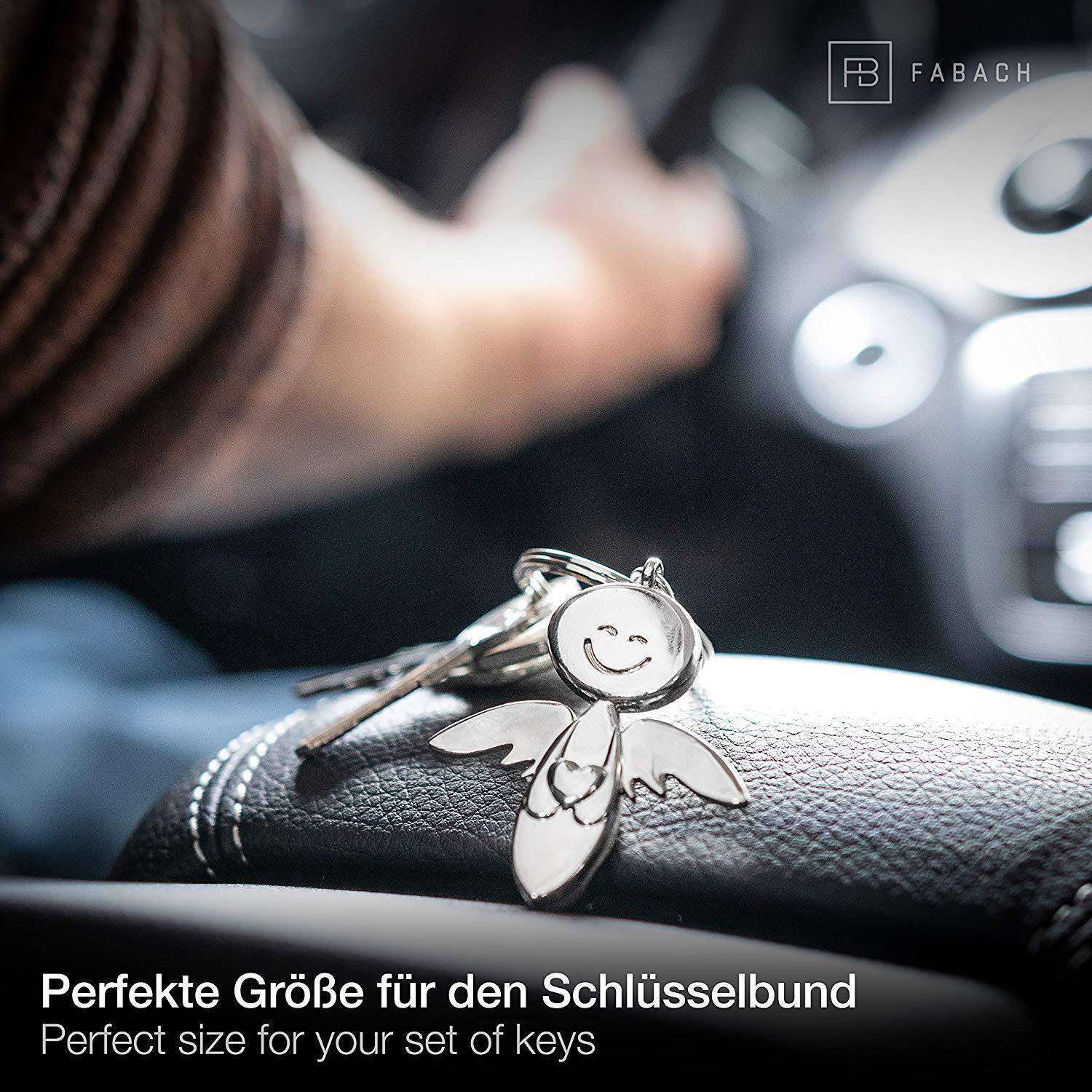 "Smile" Schutzengel Schlüsselanhänger mit Herz - Engel Glücksbringer - FABACH