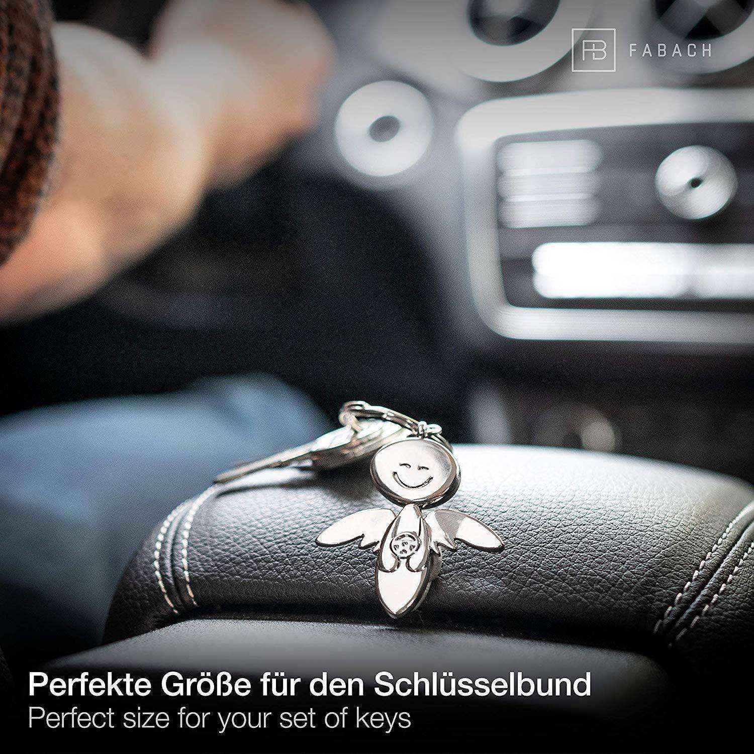 "Smile" Schutzengel Schlüsselanhänger mit Lenkrad - Engel Glücksbringer - FABACH
