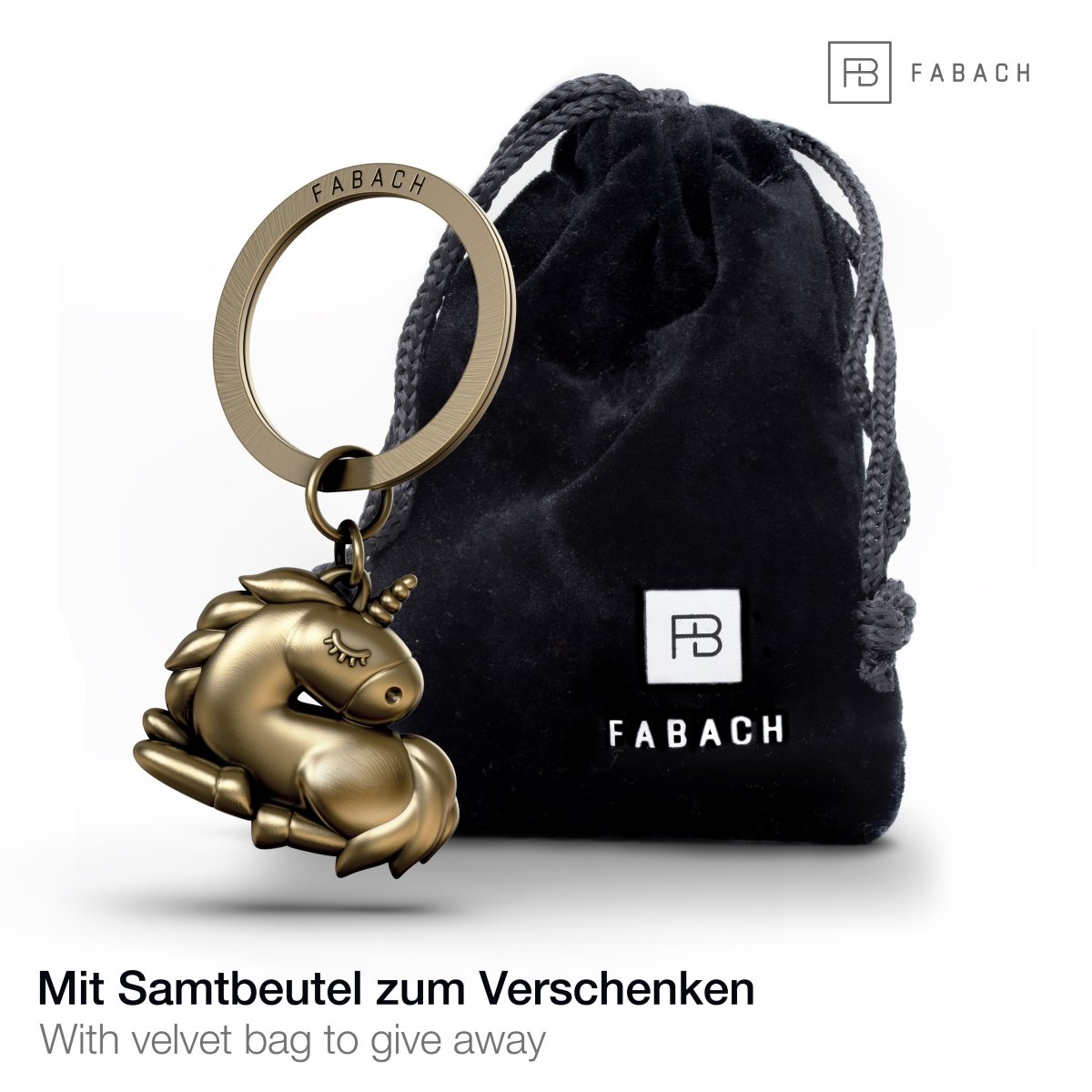 "Sleepy" Einhorn Schlüsselanhänger - Schlafendes Einhorn Glücksbringer - FABACH#farbe_antique bronze
