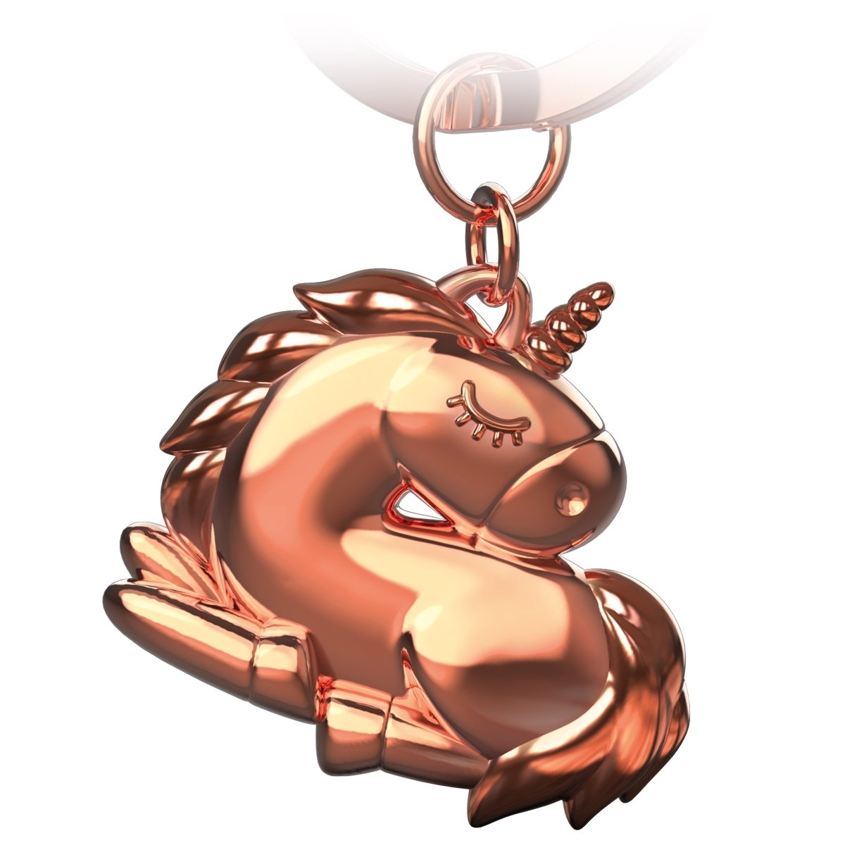 "Sleepy" Einhorn Schlüsselanhänger - Schlafendes Einhorn Glücksbringer - FABACH#farbe_roségold