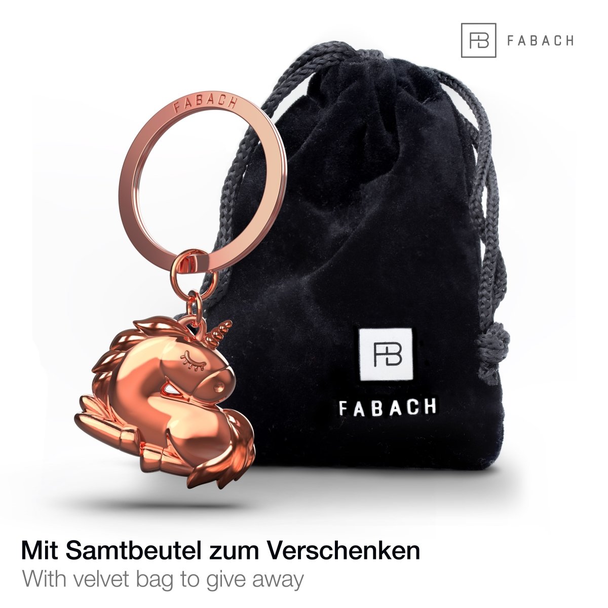 "Sleepy" Einhorn Schlüsselanhänger - Schlafendes Einhorn Glücksbringer - FABACH#farbe_roségold