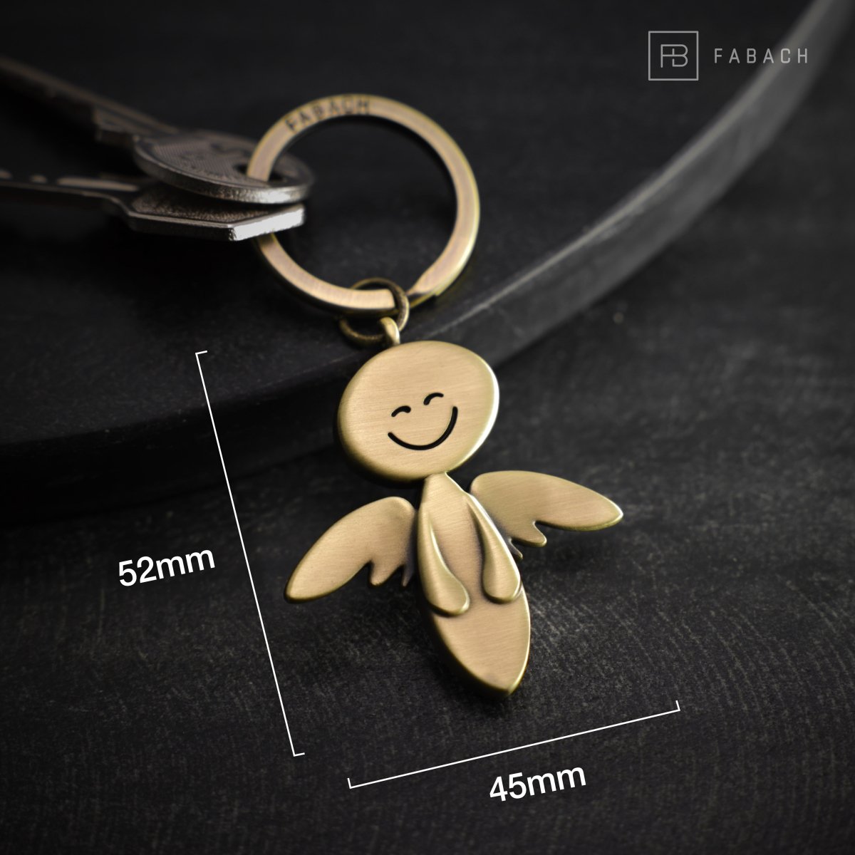 "Smile" Guardian Angel Keychain - Angel Lucky Charm